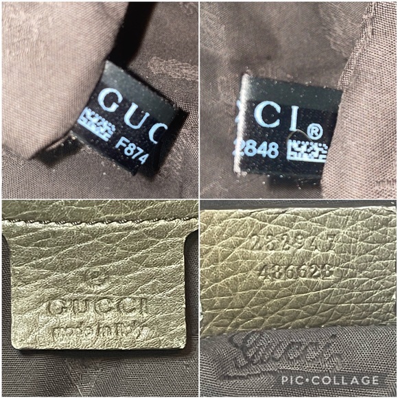 Gucci Monogram GG Canvas Leather Bamboo Bar Large Shoulder Tote & Folio Wallet - Picture 11 of 17